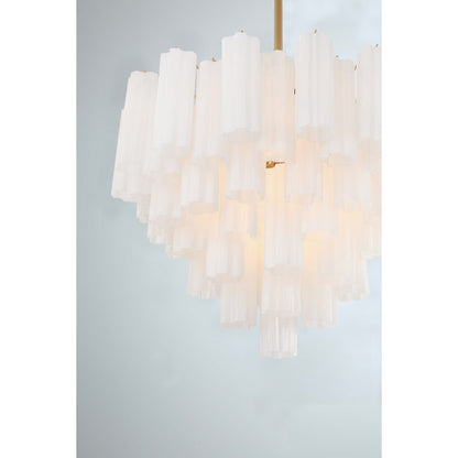 Addis 12 Light 27" Waterfall Chandelier Aged Brass - Zelno Lighting