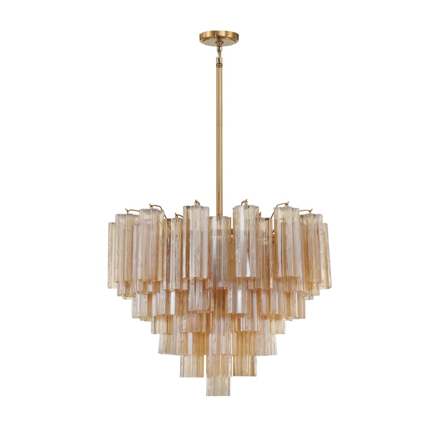 Addis 12 Light 27in Waterfall Chandelier Amber Glass - Zelno Lighting