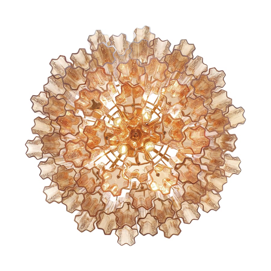 Addis 12 Light 27in Waterfall Chandelier Amber Glass - Zelno Lighting