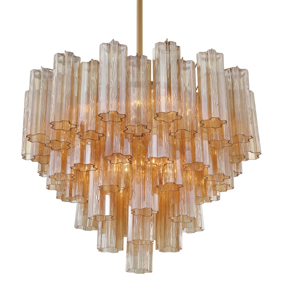 Addis 12 Light 27in Waterfall Chandelier Amber Glass - Zelno Lighting