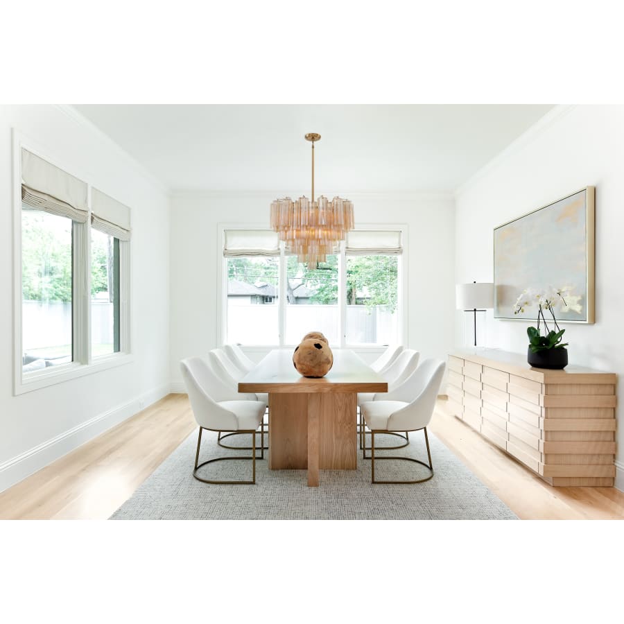 Addis 12 Light 27in Waterfall Chandelier Amber Glass - Zelno Lighting