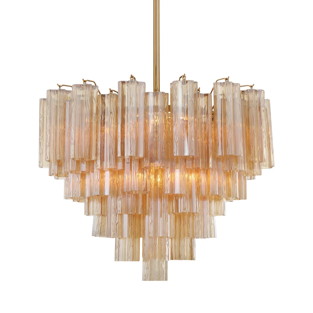 Addis 12 Light 27in Waterfall Chandelier Amber Glass - Zelno Lighting