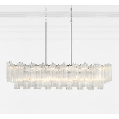 Addis 14 Light 52" Crystal Linear Chandelier - Zelno Lighting