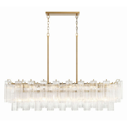 Addis 14 Light 52" Crystal Linear Chandelier - Zelno Lighting