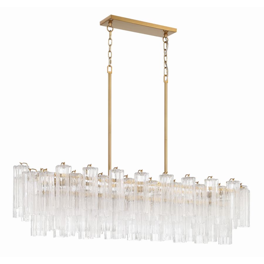 Addis 14 Light 52" Crystal Linear Chandelier - Zelno Lighting
