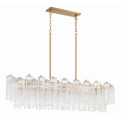 Addis 14 Light 52" Crystal Linear Chandelier - Zelno Lighting