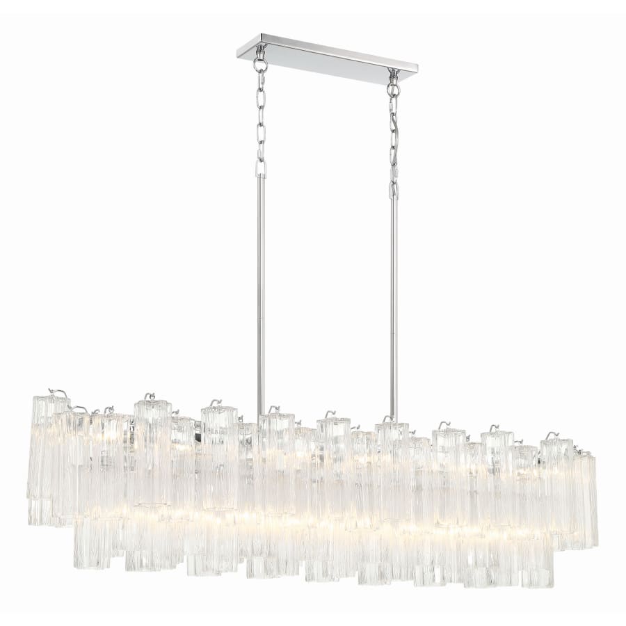 Addis 14 Light 52" Crystal Linear Chandelier - Zelno Lighting