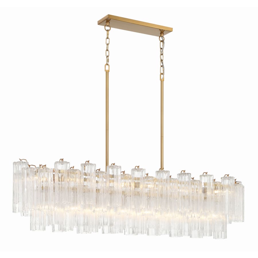 Addis 14 Light 52" Crystal Linear Chandelier - Zelno Lighting