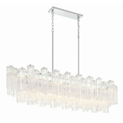 Addis 14 Light 52" Crystal Linear Chandelier - Zelno Lighting