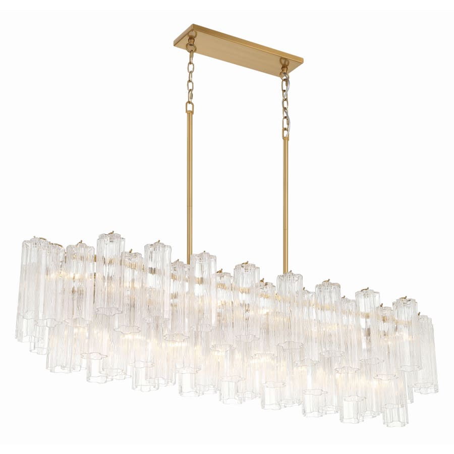 Addis 14 Light 52" Crystal Linear Chandelier - Zelno Lighting