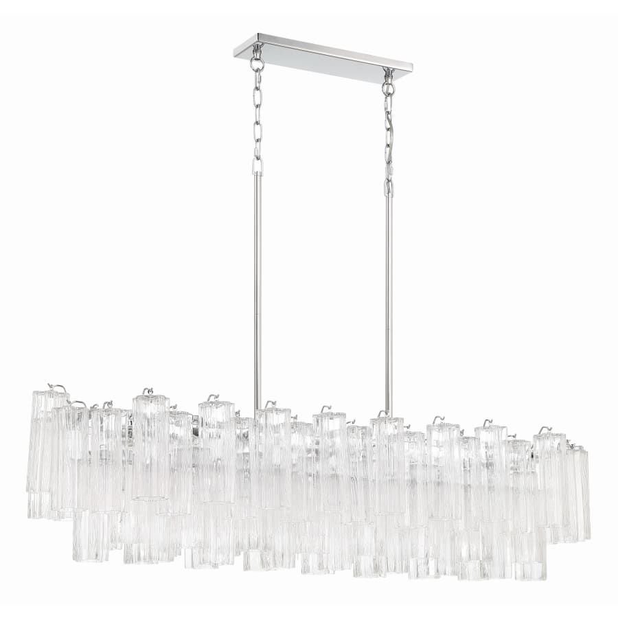 Addis 14 Light 52" Crystal Linear Chandelier - Zelno Lighting