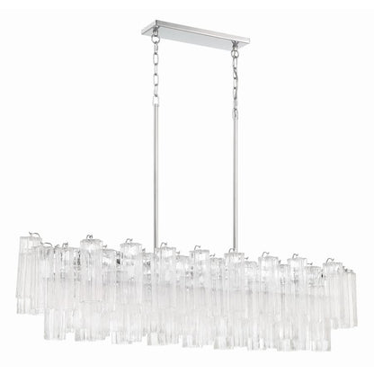 Addis 14 Light 52" Crystal Linear Chandelier - Zelno Lighting
