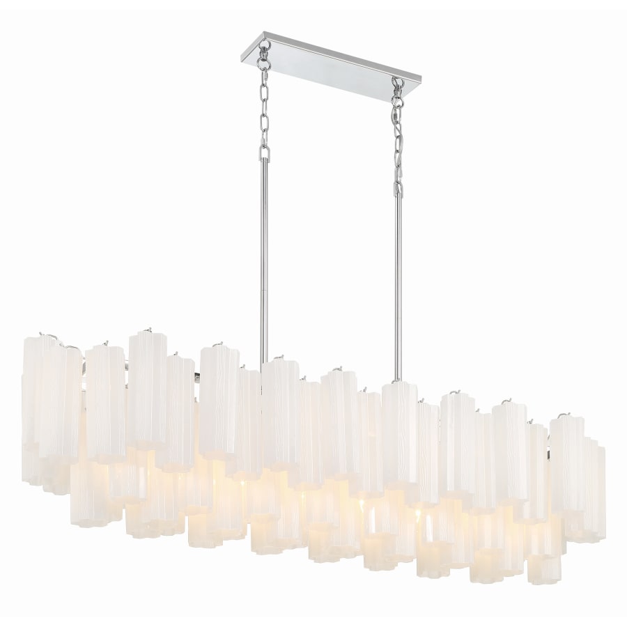 Addis 14 Light 52in Crystal Linear Chandelier Aged Brass - Zelno Lighting