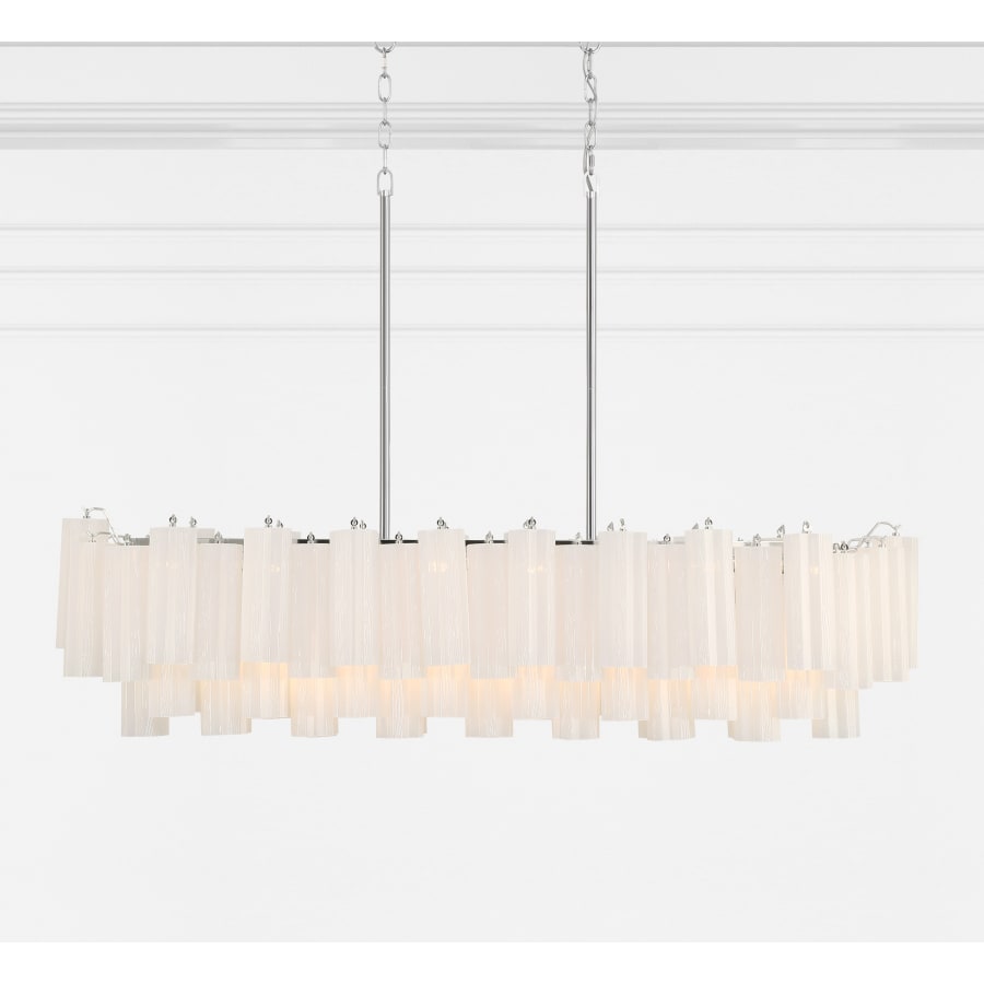 Addis 14 Light 52in Crystal Linear Chandelier Aged Brass - Zelno Lighting