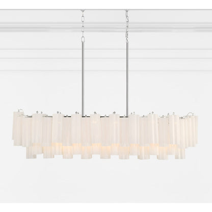 Addis 14 Light 52in Crystal Linear Chandelier Aged Brass - Zelno Lighting