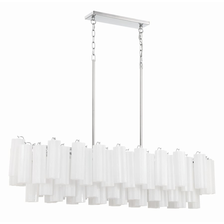 Addis 14 Light 52in Crystal Linear Chandelier Aged Brass - Zelno Lighting