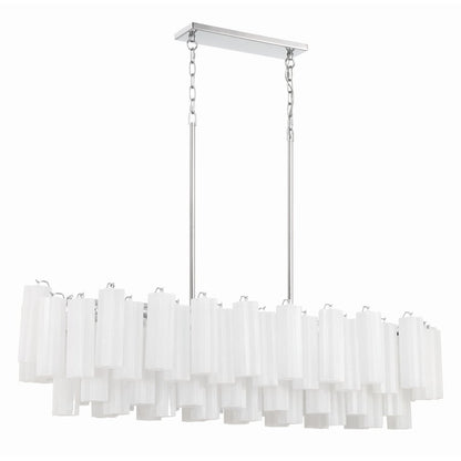 Addis 14 Light 52in Crystal Linear Chandelier Aged Brass - Zelno Lighting