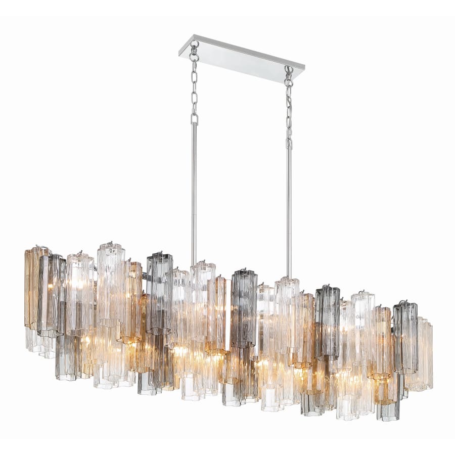 Addis 14 Light 52in Crystal Linear Chandelier Autumn Glass - Zelno Lighting
