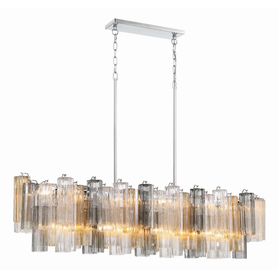 Addis 14 Light 52in Crystal Linear Chandelier Autumn Glass - Zelno Lighting