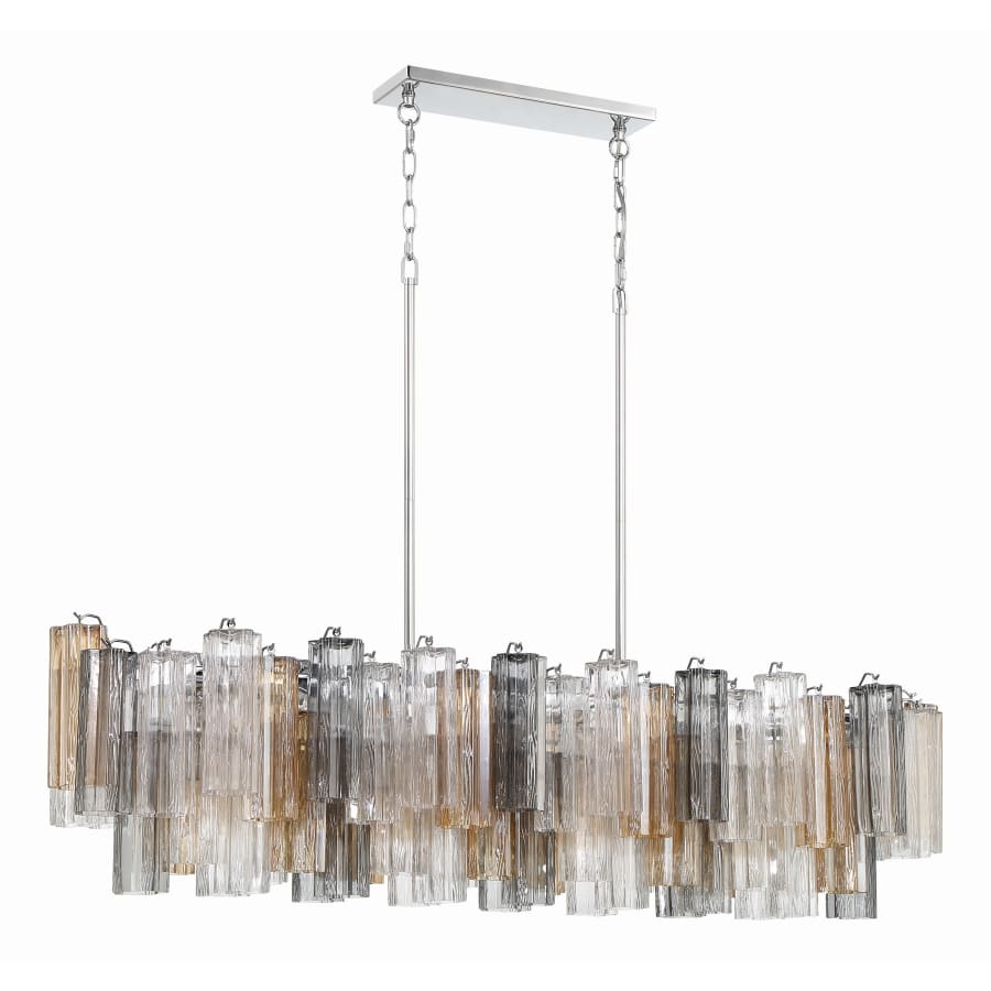 Addis 14 Light 52in Crystal Linear Chandelier Autumn Glass - Zelno Lighting