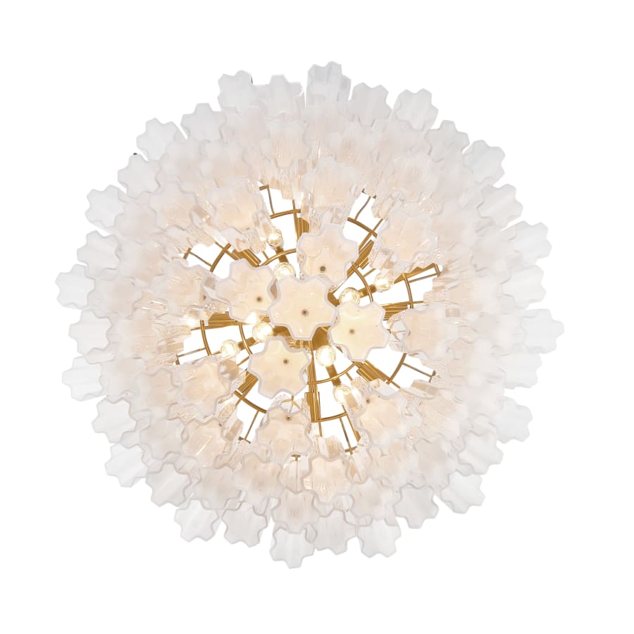 Addis 16 - Light 32" Waterfall Chandelier Aged Brass - Zelno Lighting