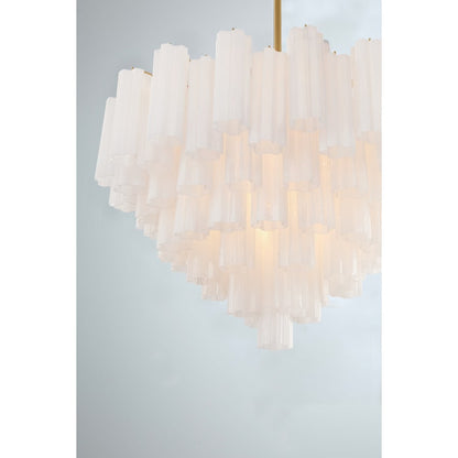Addis 16 - Light 32" Waterfall Chandelier Aged Brass - Zelno Lighting