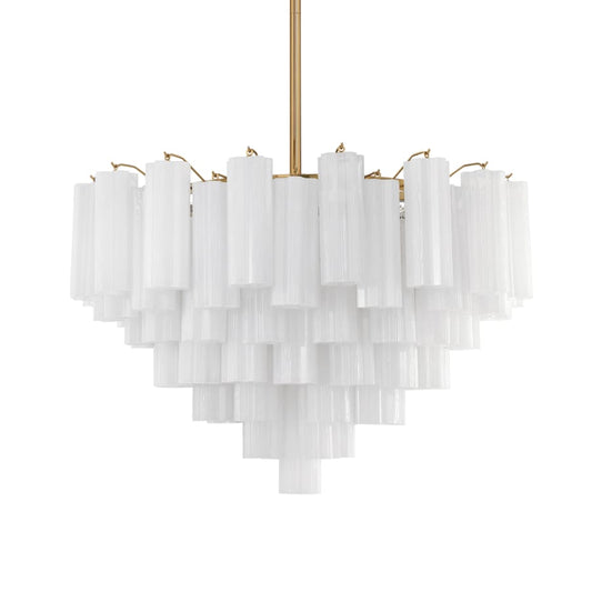 Addis 16 - Light 32" Waterfall Chandelier Aged Brass - Zelno Lighting