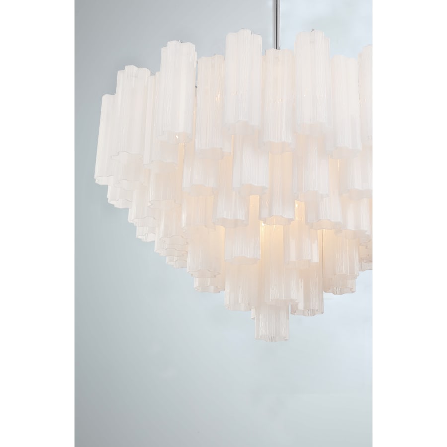 Addis 16 - Light 32" Waterfall Chandelier Aged Brass - Zelno Lighting