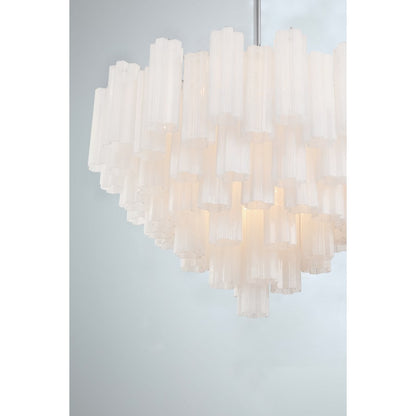 Addis 16 - Light 32" Waterfall Chandelier Aged Brass - Zelno Lighting