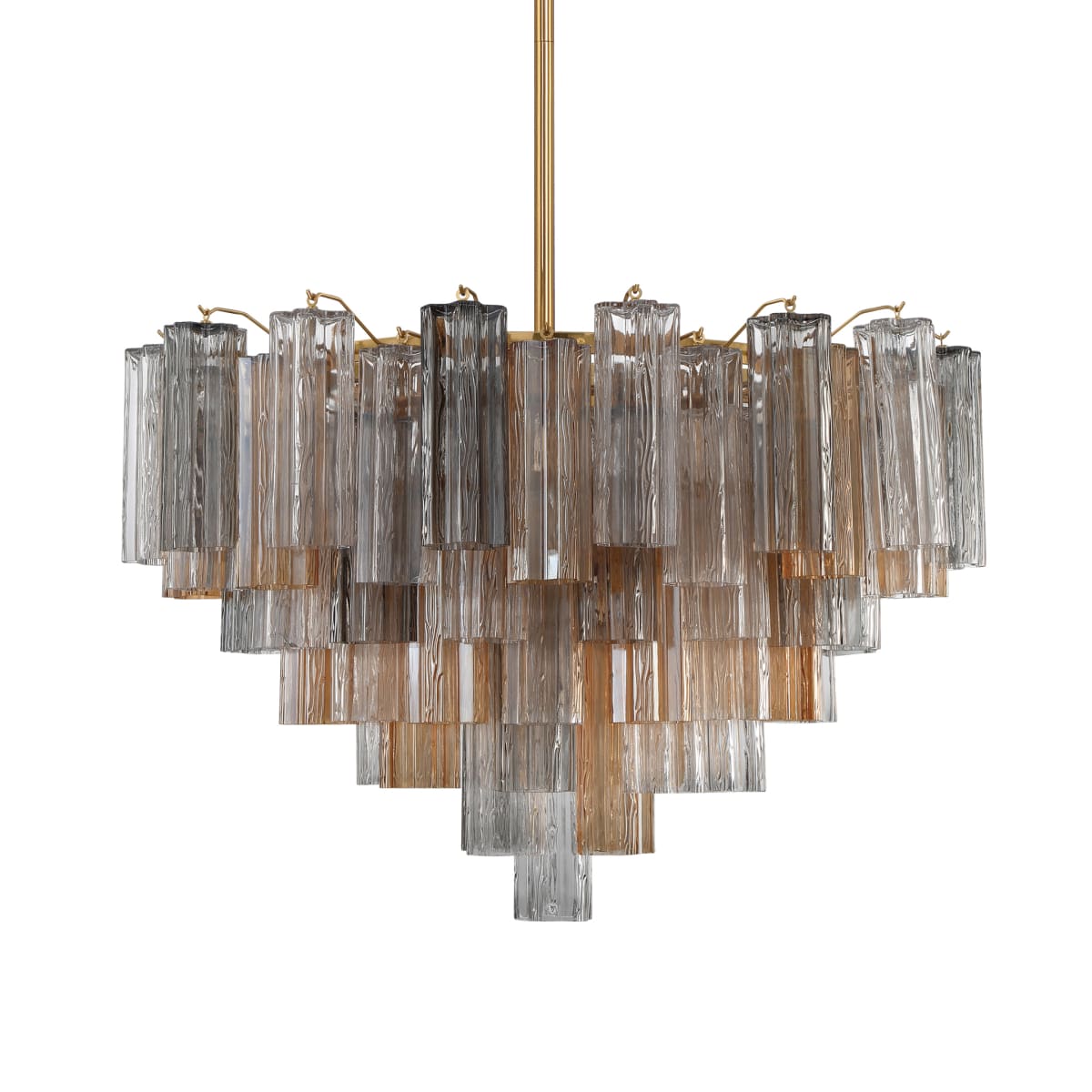Addis 16 Light 32" Waterfall Chandelier Autumn Glass - Zelno Lighting