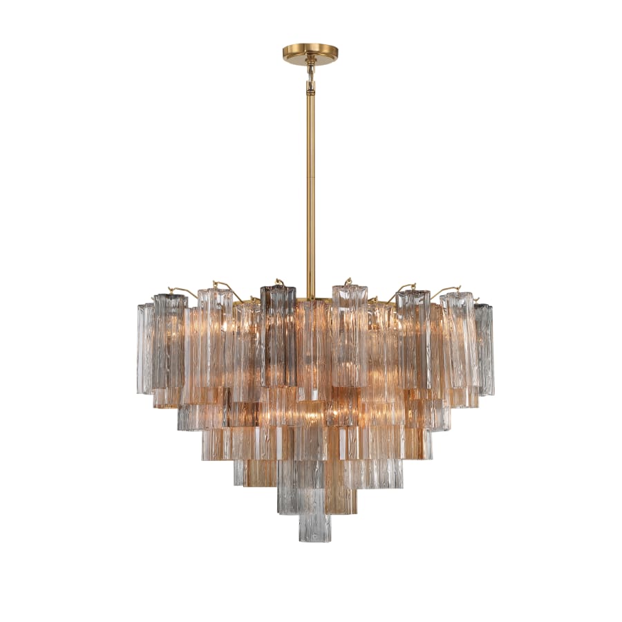 Addis 16 Light 32" Waterfall Chandelier Autumn Glass - Zelno Lighting