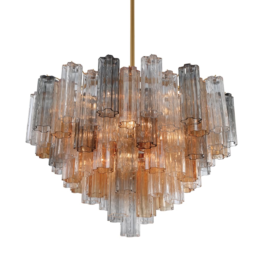 Addis 16 Light 32" Waterfall Chandelier Autumn Glass - Zelno Lighting