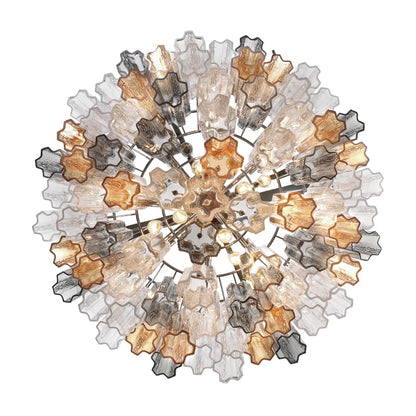 Addis 16 Light 32" Waterfall Chandelier Autumn Glass - Zelno Lighting