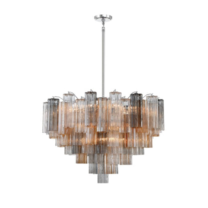 Addis 16 Light 32" Waterfall Chandelier Autumn Glass - Zelno Lighting