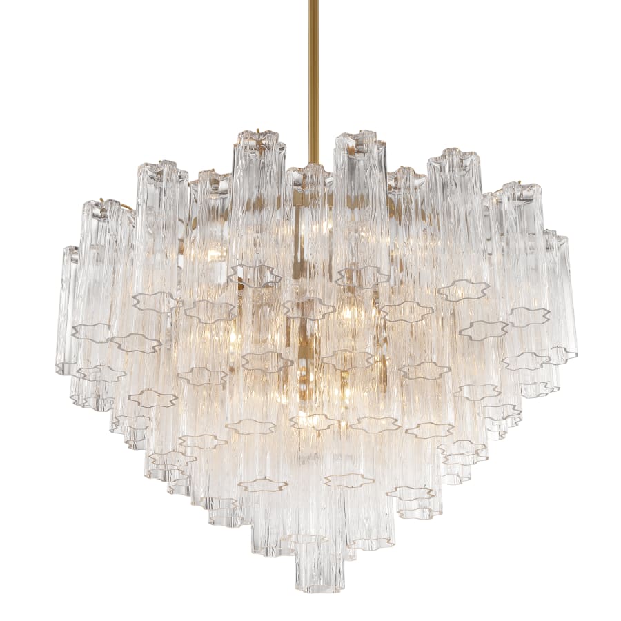 Addis 16 Light Waterfall Chandelier 32in Clear Glass - Zelno Lighting