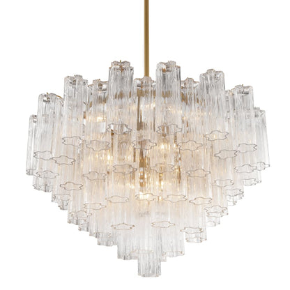 Addis 16 Light Waterfall Chandelier 32in Clear Glass - Zelno Lighting