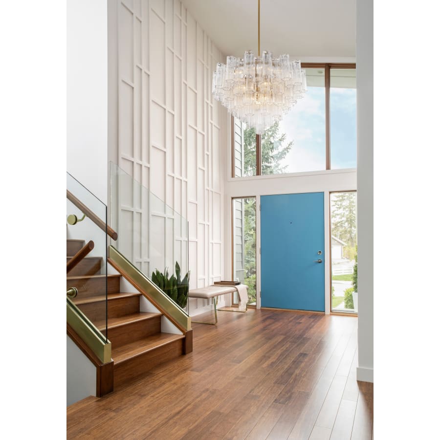 Addis 16 Light Waterfall Chandelier 32in Clear Glass - Zelno Lighting