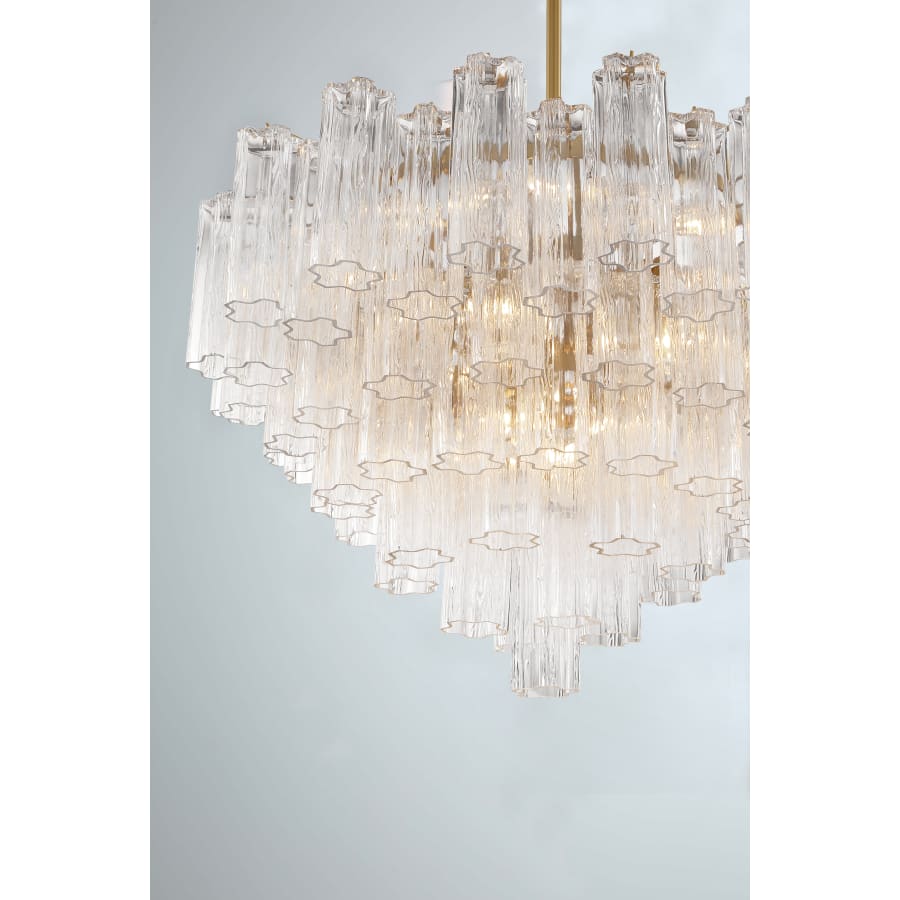 Addis 16 Light Waterfall Chandelier 32in Clear Glass - Zelno Lighting