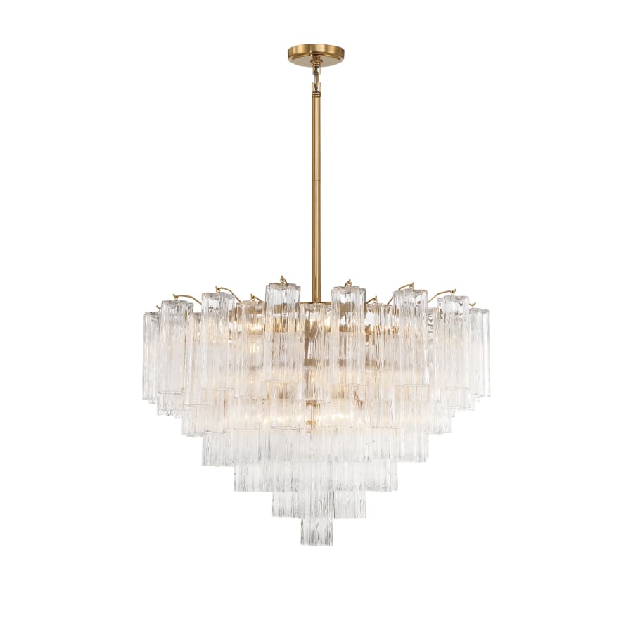 Addis 16 Light Waterfall Chandelier 32in Clear Glass - Zelno Lighting