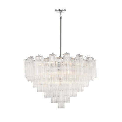 Addis 16 Light Waterfall Chandelier 32in Clear Glass - Zelno Lighting