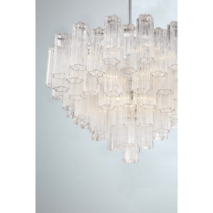 Addis 16 Light Waterfall Chandelier 32in Clear Glass - Zelno Lighting