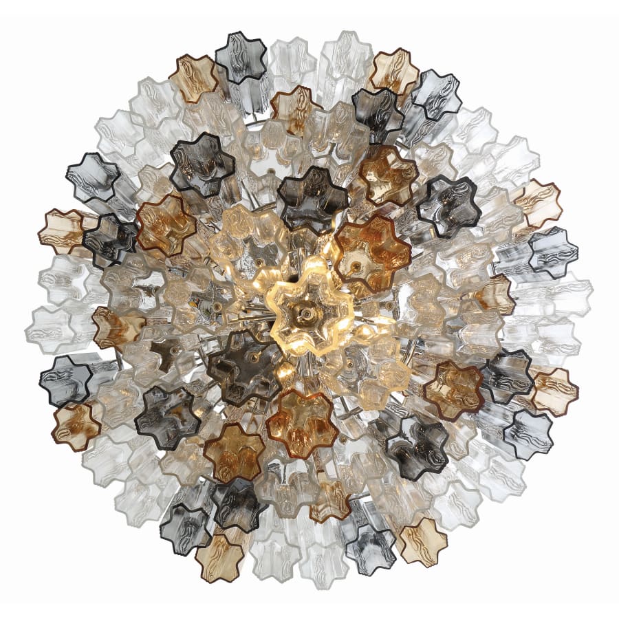 Addis 20 Light 31in Crystal Waterfall Chandelier Aged Brass - Zelno Lighting