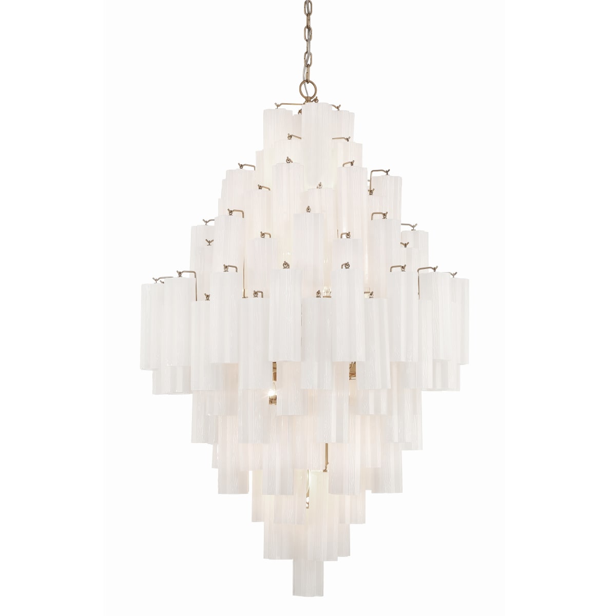 Addis 20 Light 31in Waterfall Chandelier Aged Brass - Zelno Lighting