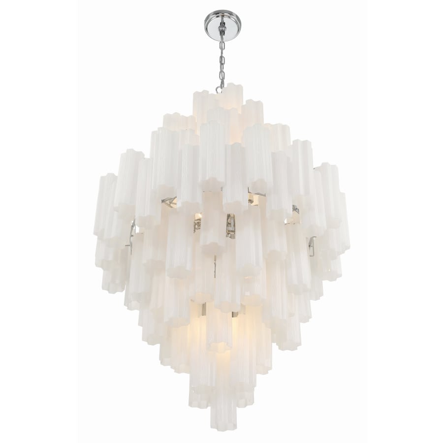 Addis 20 Light 31in Waterfall Chandelier Aged Brass - Zelno Lighting