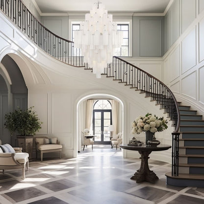 Addis 20 Light 31in Waterfall Chandelier Aged Brass - Zelno Lighting