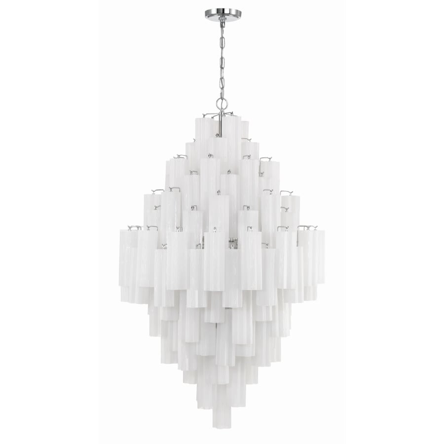 Addis 20 Light 31in Waterfall Chandelier Aged Brass - Zelno Lighting