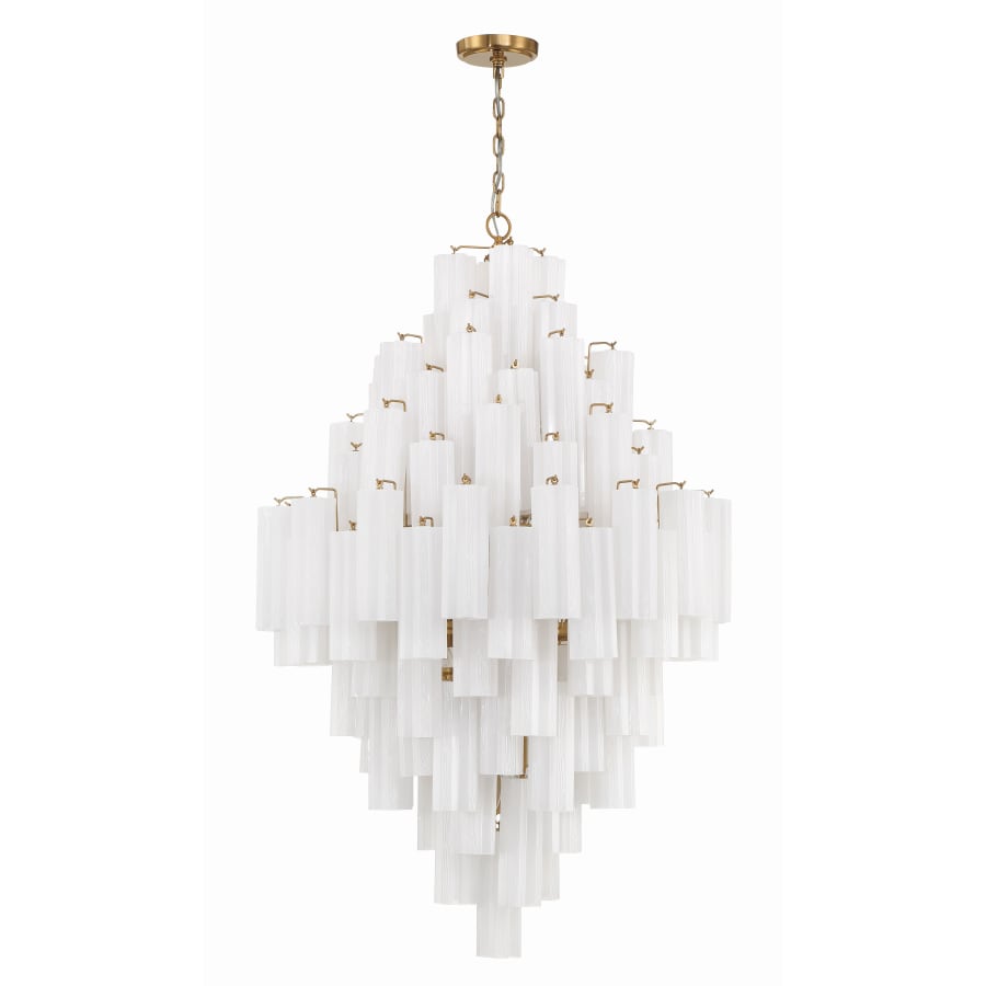 Addis 20 Light 31in Waterfall Chandelier Aged Brass - Zelno Lighting