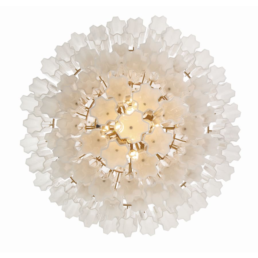 Addis 20 Light 31in Waterfall Chandelier Aged Brass - Zelno Lighting