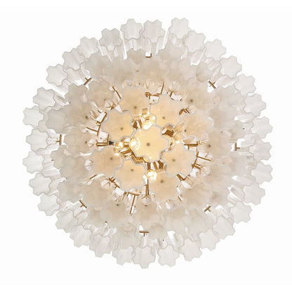 Addis 20 Light 31in Waterfall Chandelier Aged Brass - Zelno Lighting