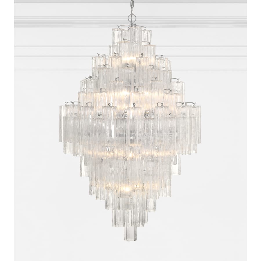 Addis 20 Light Crystal Waterfall Chandelier Aged Brass - Zelno Lighting